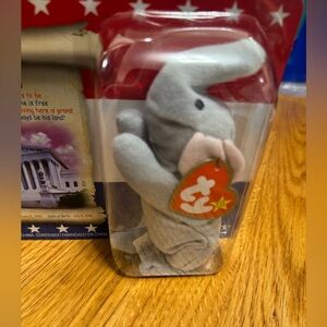 Ty Gray Elephant Plush Decor